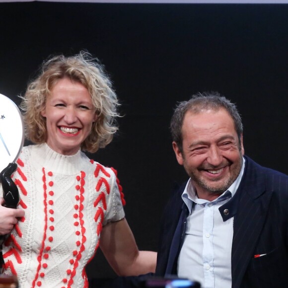 Alexandra Lamy, prix d'interprétation féminine et Patrick Timsit lors de la cérémonie de clôture du 20e Festival du film de comédie à l'Alpe d'Huez, le 21 janvier 2017. © Dominique Jacovides/Bestimage