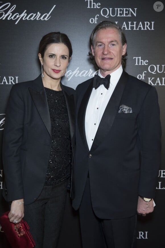 Semi-Exclusif - Livia Firth et Liain Renwick lors du photocall de la présentation de la collection Chopard ''The Queen of Kalahari'' au théâtre du Châtelet à Paris, le 21 janvier 2017.