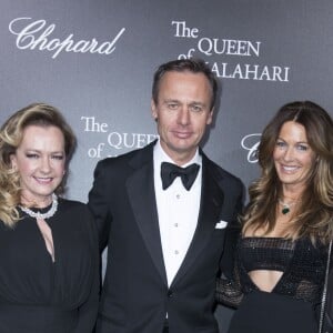 Semi-Exclusif - Caroline Scheufele, Ernesto Bertarelli et sa femme Kirsty Bertarelli lors du photocall de la présentation de la collection Chopard ''The Queen of Kalahari'' au théâtre du Châtelet à Paris, le 21 janvier 2017.