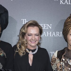 Semi-Exclusif - Khadja Nin, Caroline Scheufele et guest lors du photocall de la présentation de la collection Chopard ''The Queen of Kalahari'' au théâtre du Châtelet à Paris, le 21 janvier 2017.