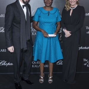 Semi-Exclusif - Alexis Veller, Tekolo et Caroline Scheufele lors du photocall de la présentation de la collection Chopard ''The Queen of Kalahari'' au théâtre du Châtelet à Paris, le 21 janvier 2017.