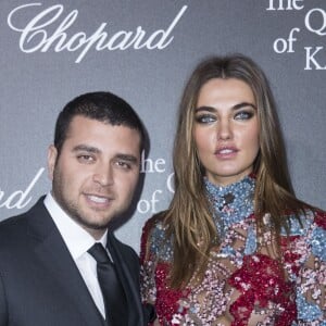 Semi-Exclusif - Elie Saab Jr et son amie lors du photocall de la présentation de la collection Chopard ''The Queen of Kalahari'' au théâtre du Châtelet à Paris, le 21 janvier 2017.