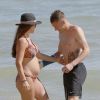 Jamie Vardy et sa femme Rebekah, enceinte, lors de leur lune de miel en juillet 2016. Le footballeur a eu le 8 janvier 2017 son deuxième enfant avec sa femme Rebekah, Finley.