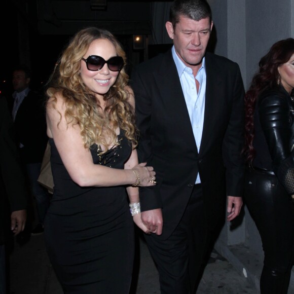 Mariah Carey et son compagnon James Packer quittent le restaurant "Craig" à Beverly Hills, le 21 mai 2016.