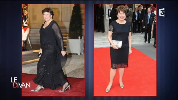 Roselyne Bachelot parle de sa transformation physique et de ses 70 ans dans "Le Divan" de Marc-Olivier Fogiel, le 24 janvier 2017 sur France 3.