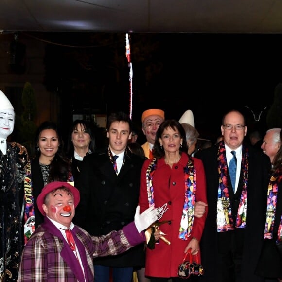 Louis Ducruet et sa compagne Marie, la Princesse Stéphanie, le Prince Albert et Camille Gottlieb - Arrivée de la famille princiére à la soirée de gala du 41ème festival du cirque de Monte-Carlo à Monaco, le 24 Janvier 2017. © Manuel Vitali/Centre de Presse Monaco/Bestimage