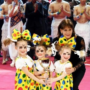 La princesse Stéphanie de Monaco et le Trio Izhevsk (Coupe Princesse Antoinette) - Soirée de gala du 41ème festival du cirque de Monte-Carlo à Monaco, le 24 Janvier 2017. © Manuel Vitali/Centre de Presse Monaco/Bestimage