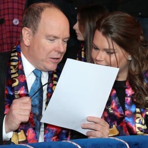 Le prince Albert II de Monaco et sa nièce Camille Gottlieb - Soirée de gala du 41ème festival du cirque de Monte-Carlo à Monaco, le 24 Janvier 2017. © Pool/Frédéric Nebinger Monaco/Bestimage