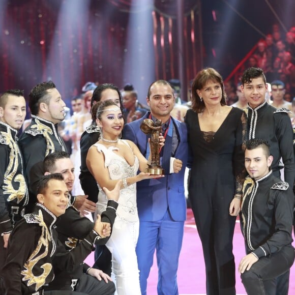 La princesse Stéphanie de Monaco avec La troupe Gerlings (Clown de Bronze) - Soirée de gala du 41ème festival du cirque de Monte-Carlo à Monaco, le 24 Janvier 2017. © Claudia Albuquerque/Bestimage