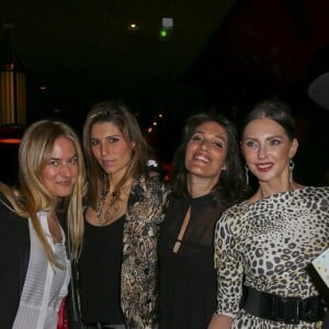 Olivia de Buhren, Laury Thilleman, Laurie Cholewa, Frédérique Bel et Flora Coquerel (Miss France 2014) lors de la soirée de lancement du livre "Menteuse" de Laurie Cholewa au restaurant Buddha-Bar à Paris, France, le 25 janvier 2017. © Marc Ausset-Lacroix/Bestimage