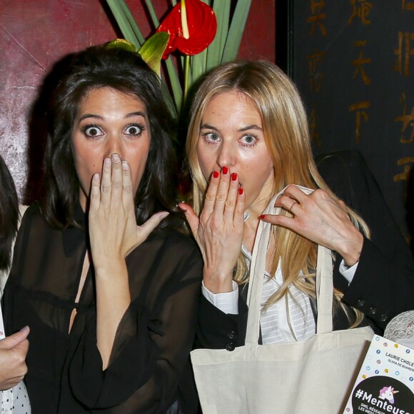 Karima Charni, Laurie Cholewa, Olivia de Buhren et Hédia Charni lors de la soirée de lancement du livre "Menteuse" de Laurie Cholewa au restaurant Buddha-Bar à Paris, France, le 25 janvier 2017. © Marc Ausset-Lacroix/Bestimage