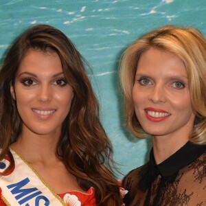 Ambre Nguyen, Miss Réunion 2016 et Sylvie Tellier visitent le stand de l'ile de la Réunion au salon Top Resa 2016 à Paris le 20 septembre 2016. © Veeren / Bestimage