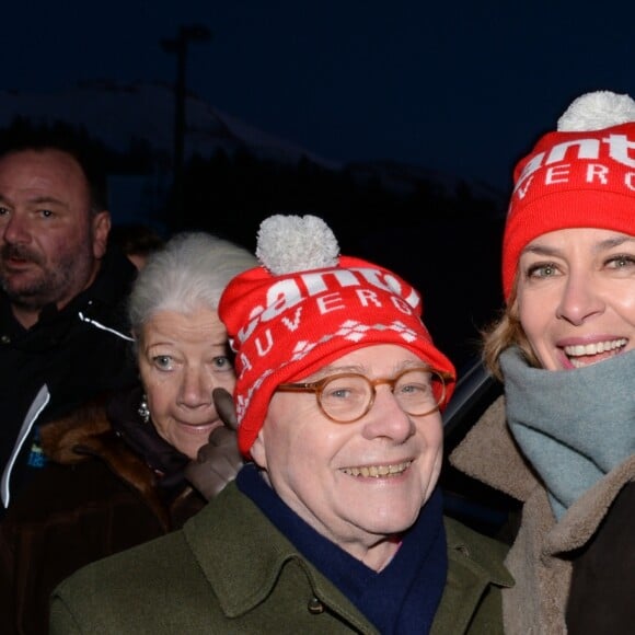 Exclusif - Alain Pompidou et Corinne Touzet lors de l'évènement "Les Starski" pour les 50 ans du Téléphérique du Plomb du Cantal, la station du Lioran et la Fondation Claude Pompidou se sont associées pour cet anniversaire. Le 21 janvier 2017. © Rachid Bellak / LMS / Bestimage