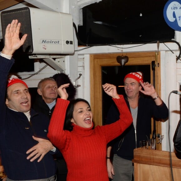 Exclusif - Zinedine Soualem, Saïda Jawad, Philippe Caroit et le chanteur Yannick lors de l'évènement "Les Starski" pour les 50 ans du Téléphérique du Plomb du Cantal, la station du Lioran et la Fondation Claude Pompidou se sont associées pour cet anniversaire. Le 21 janvier 2017. © Rachid Bellak / LMS / Bestimage