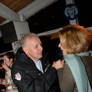 Exclusif - Patrick Poivre d'Arvor et Corinne Touzet lors de l'évènement "Les Starski" pour les 50 ans du Téléphérique du Plomb du Cantal, la station du Lioran et la Fondation Claude Pompidou se sont associées pour cet anniversaire. Le 21 janvier 2017. © Rachid Bellak / LMS / Bestimage