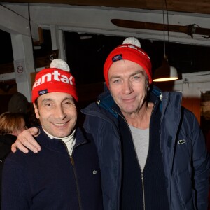 Exclusif - Zinedine Soualem et Philippe Caroit lors de l'évènement "Les Starski" pour les 50 ans du Téléphérique du Plomb du Cantal, la station du Lioran et la Fondation Claude Pompidou se sont associées pour cet anniversaire. Le 21 janvier 2017. © Rachid Bellak / LMS / Bestimage