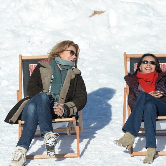 Exclusif - Corinne Touzet et Saïda Jawad lors de l'évènement "Les Starski" pour les 50 ans du Téléphérique du Plomb du Cantal, la station du Lioran et la Fondation Claude Pompidou se sont associées pour cet anniversaire. Le 21 janvier 2017. © Rachid Bellak / LMS / Bestimage