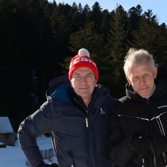 Exclusif - Philippe Caroit et Patrick Poivre d'Arvor lors de l'évènement "Les Starski" pour les 50 ans du Téléphérique du Plomb du Cantal, la station du Lioran et la Fondation Claude Pompidou se sont associées pour cet anniversaire. Le 21 janvier 2017. © Rachid Bellak / LMS / Bestimage