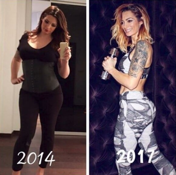 Emilie Nef Naf, avant-après en 2014 et 2017, Instagram, janvier 2017