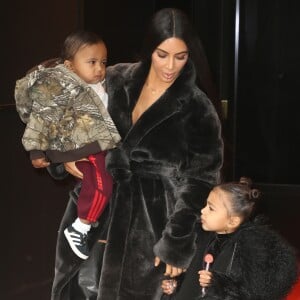 Kim Kardashian et ses enfants North et Saint à New York, le 1 er février 2017.