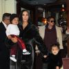 Kim Kardashian, ses enfants Saint et North West et Jonathan Cheban quittent le Cipriani à New York. Le 1er février 2017.