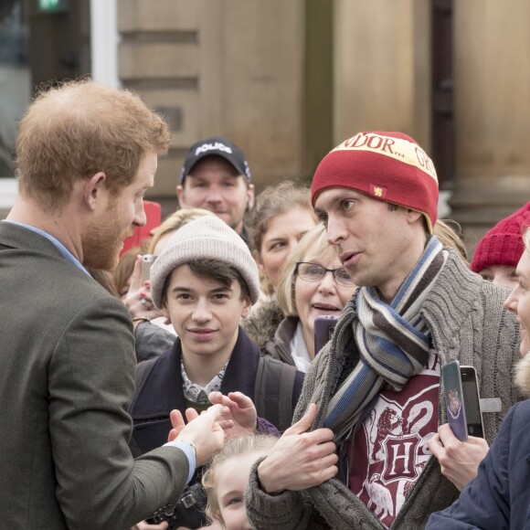 Le prince Harry lors de la cérémonie de remise des diplômes de Coach Core au Nottingham Council House à Nottingham, le 1er février 2017, un projet soutenu par la Royal Foundation.