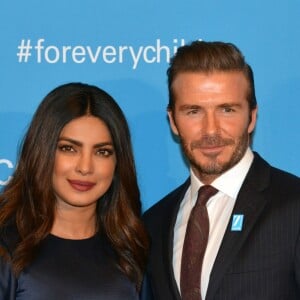 Priyanka Chopra et David Beckham - Soirée de gala des 70 ans de l'UNICEF à New York le 12 décembre 2016.