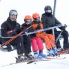 Le roi Felipe VI, l'infante Sofia, la princesse Leonor et la reine Letizia - Le couple royal espagnol et leurs filles font du ski dans la station d'Astun, Huesca, le 5 février 2017.
