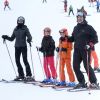 La reine Letizia, la princesse Leonor, l'infante Sofia et le roi Felipe VI d'Espagne parés à partir à l'assaut des pistes de ski dans la station d'Astun, Huesca, le 5 février 2017.