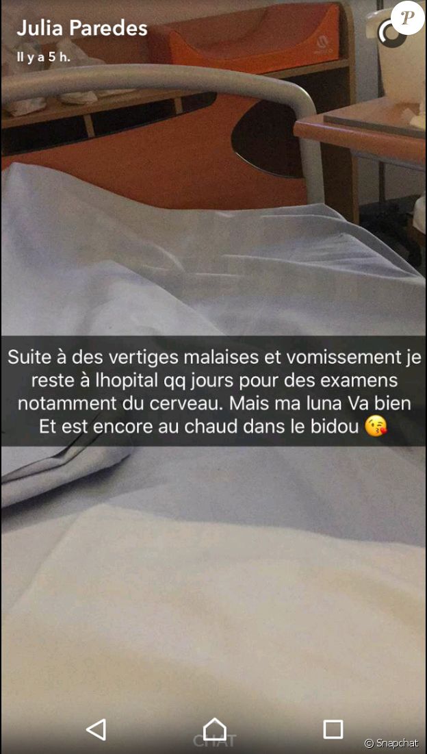 Julie Paredes a été hospitalisée. Février 2017.