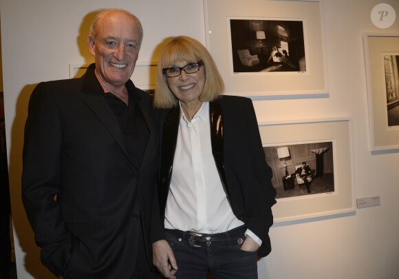 Mireille Darc et son mari Pascal Desprez - Vernissage de l'exposition des photographies de Mireille Darc chez Artcurial à Paris le 21 janvier 2016.