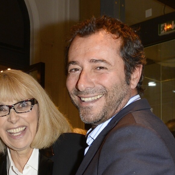 Véronique de Villèle, Mireille Darc et Bernard Montiel - Vernissage de l'exposition des photographies de Mireille Darc chez Artcurial à Paris le 21 janvier 2016.