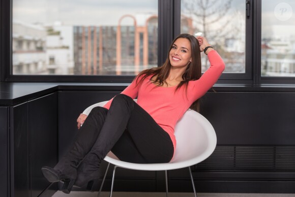 Exclusif - Marine Lorphelin (Miss France 2013) a accordé le 8 février 2017 une interview à Laurent Argelier pour Purepeople.com et s'est prêté à un shooting photo, dans les locaux de Webedia à Levallois-Perret le 8 février 2017.