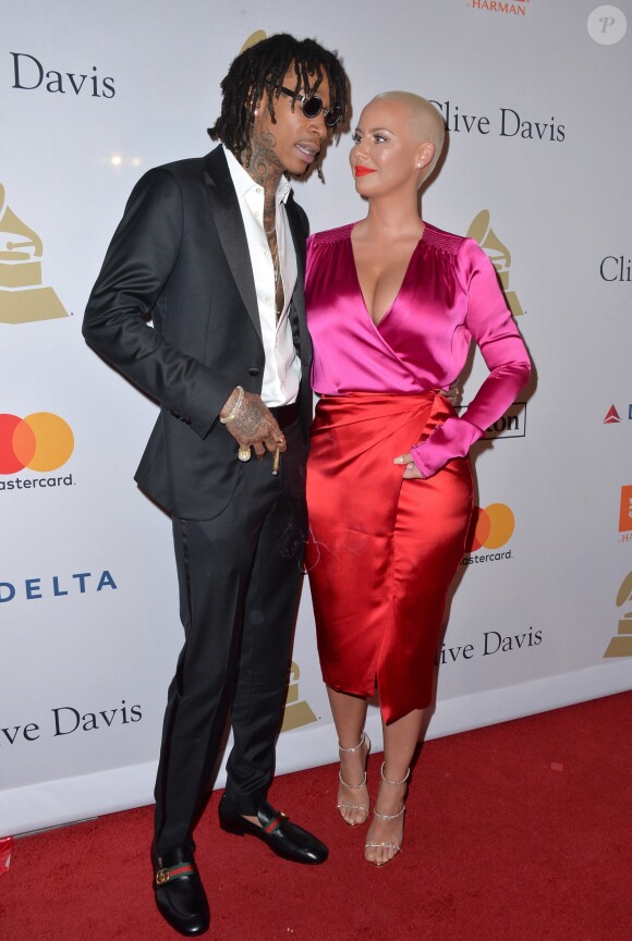 Wiz Khalifa, Amber Rose - Soirée pré-Grammy Awards de la fondation Clive Davis (à l'honneur de Debra Lee, président du conseil et PDG de BET) au Beverly Hilton. Beverly Hills, Los Angeles, le 11 février 2017.