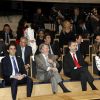 Letizia et Felipe VI d'Espagne lors de la clôture du projet de la fondation Telefonica à Madrid le 13 février 2017, au cours de laquelle le roi intervenait. La reine arbore un look rappelant l'un de ceux portés par la reine Rania de Jordanie en visite officielle à Madrid en novembre 2015.