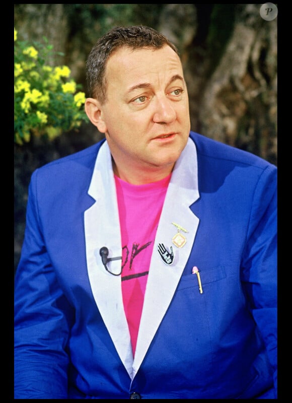 Coluche au festival de Cannes en 1985.