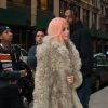 Exclusif - Kylie Jenner avec une nouvelle couleur de cheveux orange et son compagnon Tyga sont allés diner en amoureux à New York, le 13 février 2017