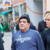 Exclusif  - Maradona et sa petite amie Rocio Olivia dans les rues de Vienne, le 27 mars 2015.