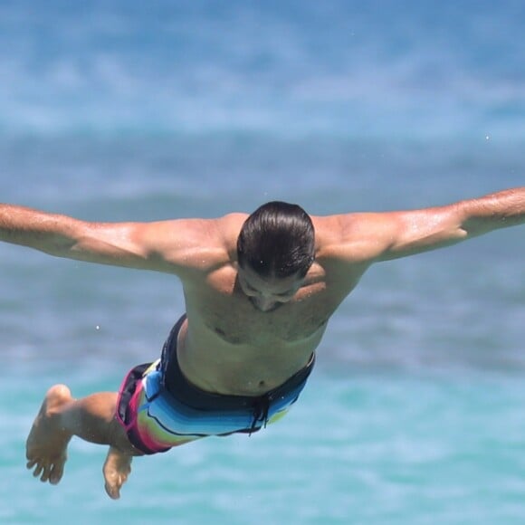 Exclusif - David Charvet et sa femme Brooke Burke en vacances à l'Eden Rock de Saint-Barthélemy le 16 février 2017.