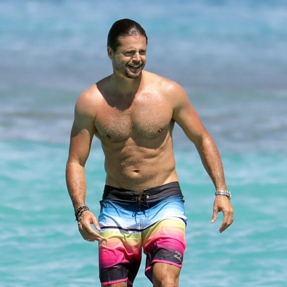 Exclusif - David Charvet et sa femme Brooke Burke en vacances à l'Eden Rock de Saint-Barthélemy le 16 février 2017.