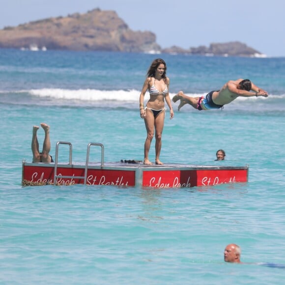 Exclusif - David Charvet et sa femme Brooke Burke en vacances à l'Eden Rock de Saint-Barthélemy le 16 février 2017.