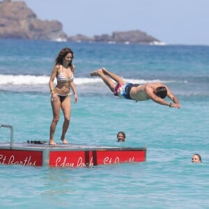 Exclusif - David Charvet et sa femme Brooke Burke en vacances à l'Eden Rock de Saint-Barthélemy le 16 février 2017.