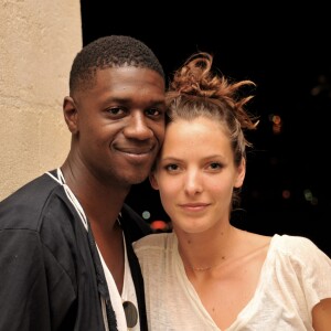 Exclusif - Les comediens de la serie "Plus Belle la Vie", Elodie Varlet (Estelle) et David Baiot ( Djawad) posent a l'hotel Intercontinental de Marseille le 14 juillet 2013.
