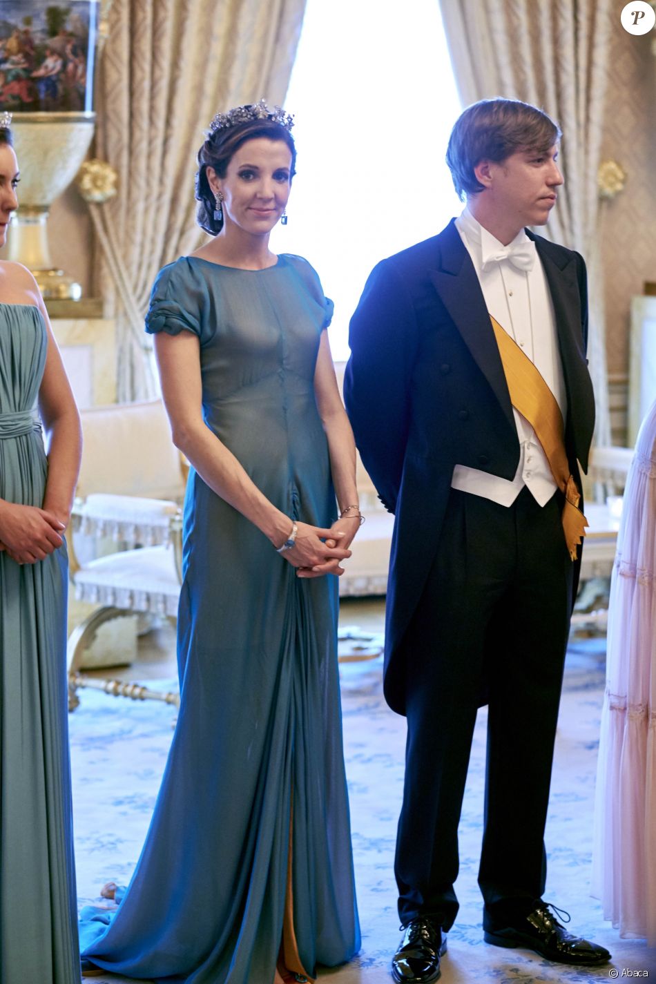 La princesse Tessy et le prince Louis de Luxembourg lors de la réception de la Fête nationale ...