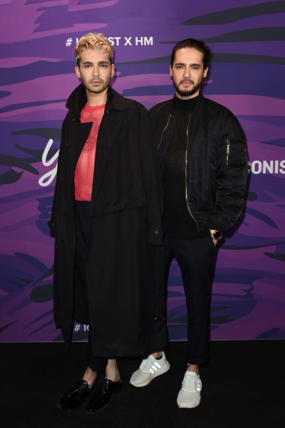 Bill Kaulitz et son frère Tom Kaulitz (du groupe Tokio Hotel) à la soirée "Young ICONs - Award" à Berlin. Le 14 février 2017