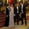 Le roi Felipe VI et la reine Letizia d'Espagne organisaient au palais royal à Madrid, le 22 février 2017, un dîner d'Etat en l'honneur du président argentin Mauricio Macri et sa femme Juliana Awada en visite officielle à Madrid.