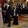 Le roi Felipe VI et la reine Letizia d'Espagne organisaient au palais royal à Madrid, le 22 février 2017, un dîner d'Etat en l'honneur du président argentin Mauricio Macri et sa femme Juliana Awada en visite officielle à Madrid.