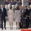 Le roi Felipe VI et la reine Letizia d'Espagne ont accueilli le président argentin Mauricio Macri et son épouse Juliana Awada en visite officielle le 22 février 2017 à l'occasion d'une cérémonie protocolaire organisée dans la cour de l'arsenal du palais royal, à Madrid.