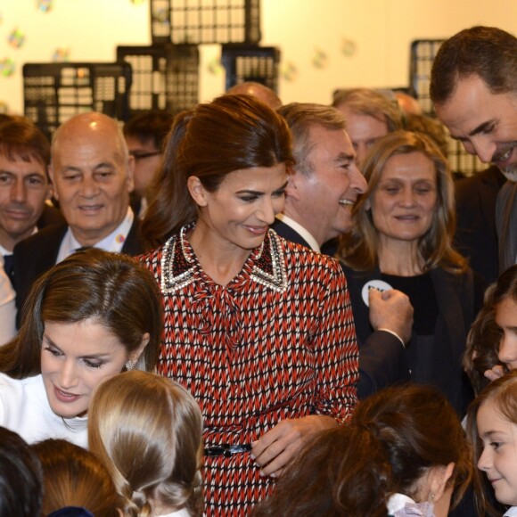 Le roi Felipe VI et la reine Letizia d'Espagne inauguraient avec le président argentin Mauricio Macri et son épouse Juliana Awada le Salon d'art contemporain ARCOMadrid le 23 février 2017.