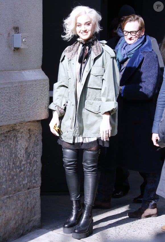 Katy Perry arrive au défilé de mode prêt-à-porter automne-hiver 2017/2018 "Marc Jacobs" à New York City, New York, Etats-Unis, le 16 février 2017. © Agence/Bestimage